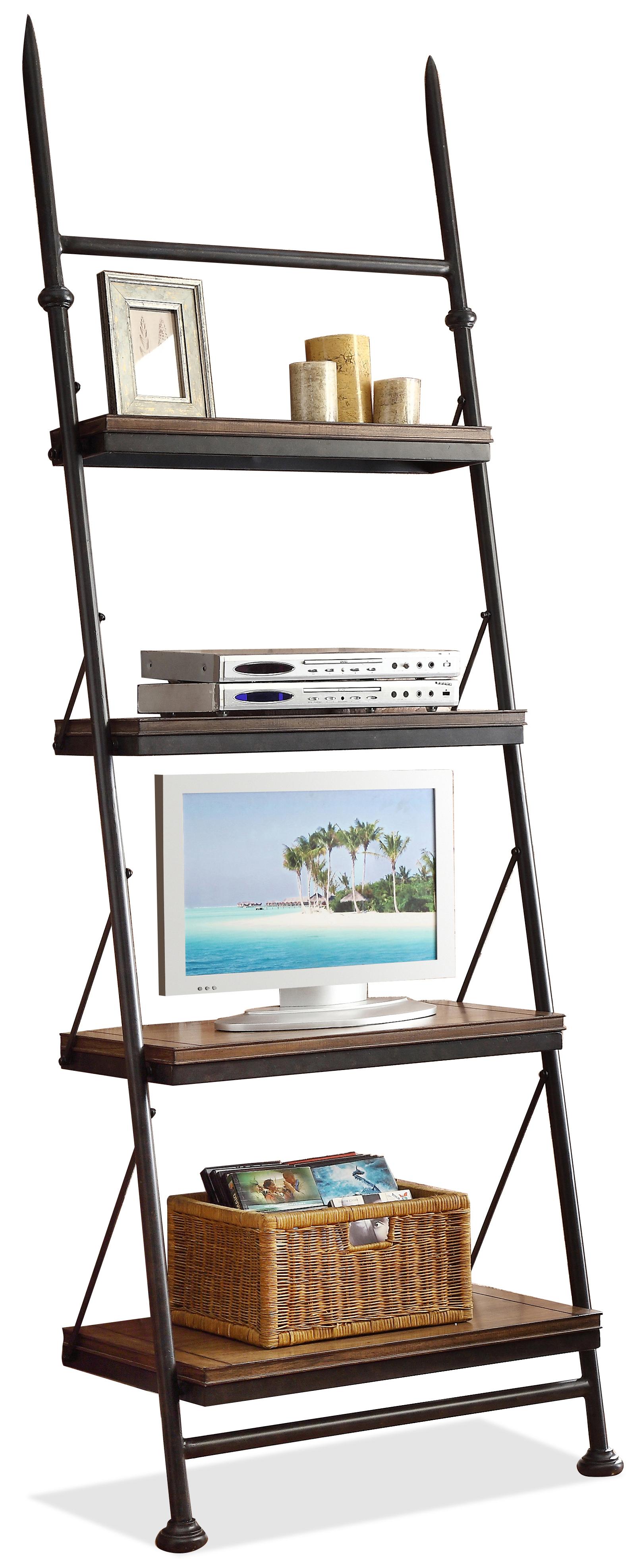 Riverside Furniture Camden Town Open Leaning Bookcase with 4 Shelves